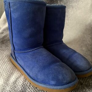 UGG Blue Suede Boots with Brown Soles